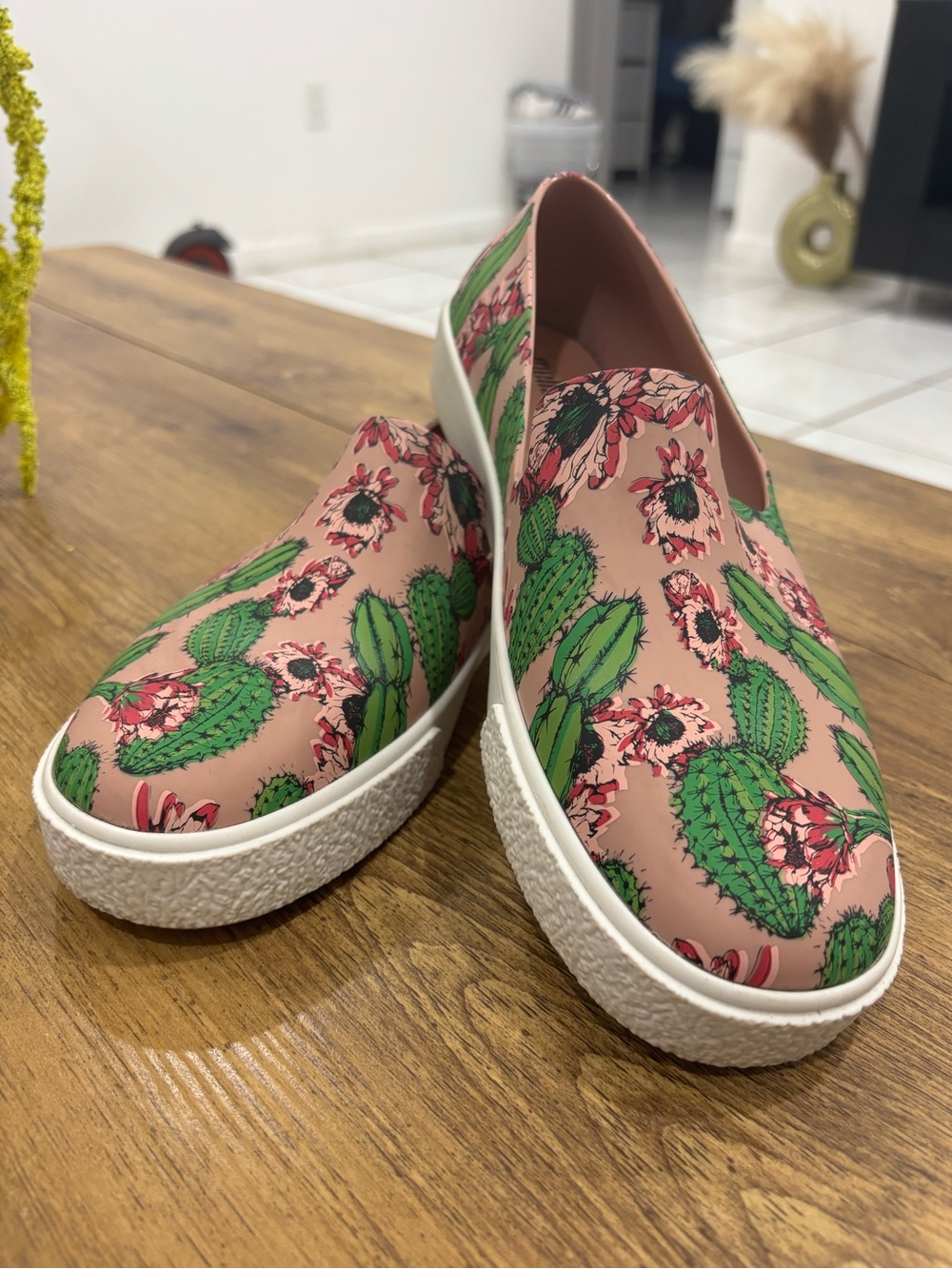 Melissa cactus slip ons.
